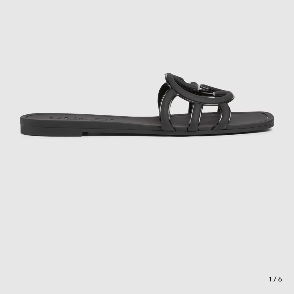 Gucci G Slide Sandal in Black